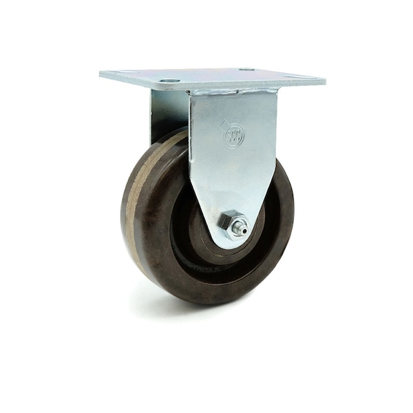 SCC 4 in x 1.5 Brown High Temp Phenolic Wheel Rigid Caster - 300lbs/Caster